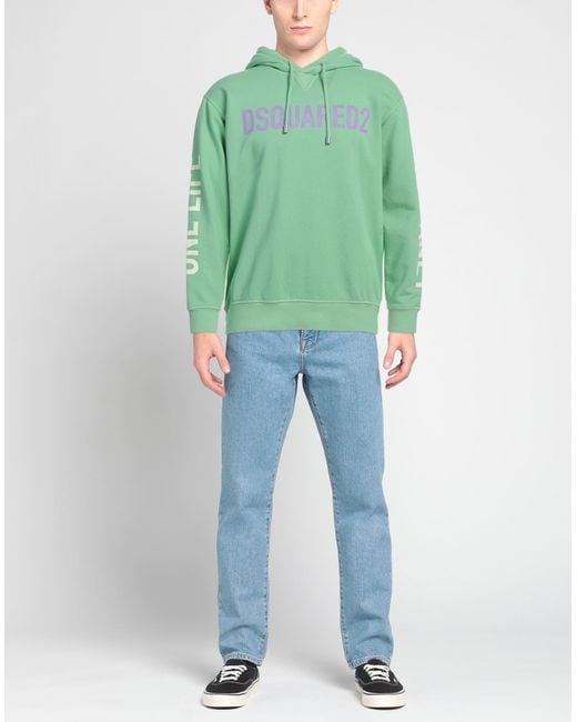 DSquared² Green Sweatshirt Cotton, Elastane for men