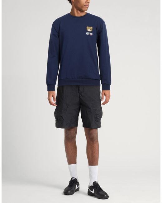Moschino Blue Sweatshirt Cotton, Elastane for men