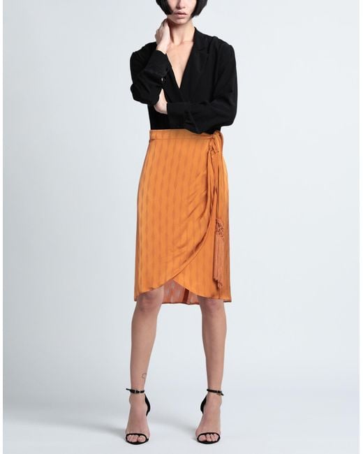 Nenette Orange Midi Skirt
