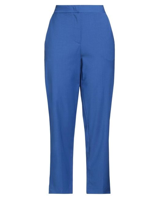 MEIMEIJ Blue Pants Polyester, Wool, Elastane, Acetate