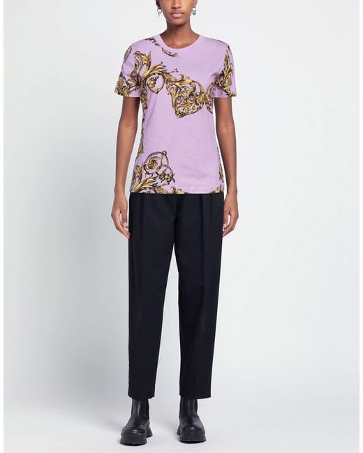 Versace Jeans Couture Purple T-Shirt Cotton