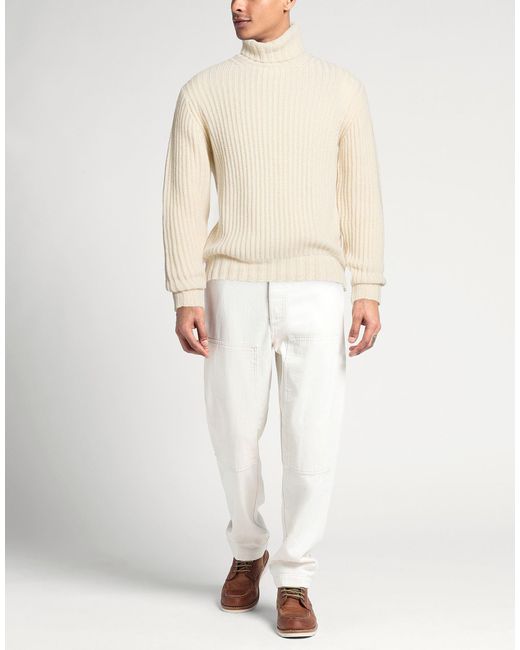 FILIPPO DE LAURENTIIS Natural Turtleneck Cashmere for men