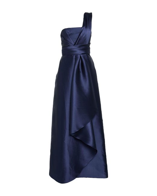 Alberta Ferretti Blue Maxi Dress Polyester, Silk