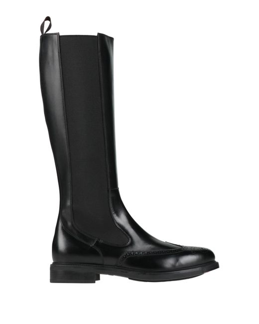 Santoni Black Boot Leather for men