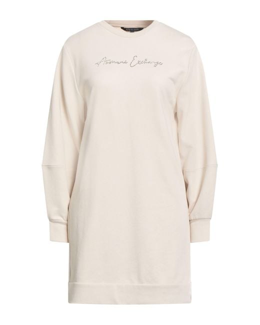 ARMANI EXCHANGE White Mini Dress Cotton, Polyester