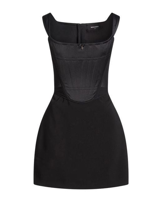 DSquared² Black Mini Dress Polyester
