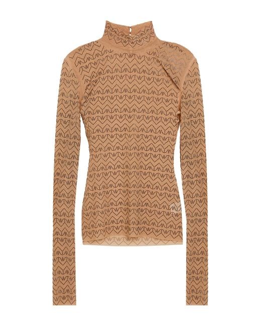 Patrizia Pepe Brown Top Polyester, Elastane, Glass