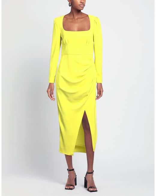 Self-Portrait Yellow Midi Dress