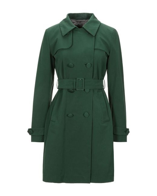 Herno Green Overcoat & Trench Coat Polyester, Cotton