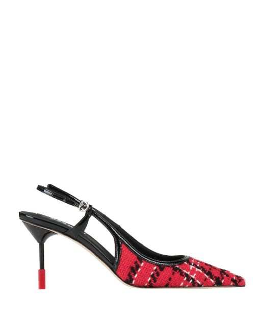 MSGM Red Pumps Textile Fibers, Leather