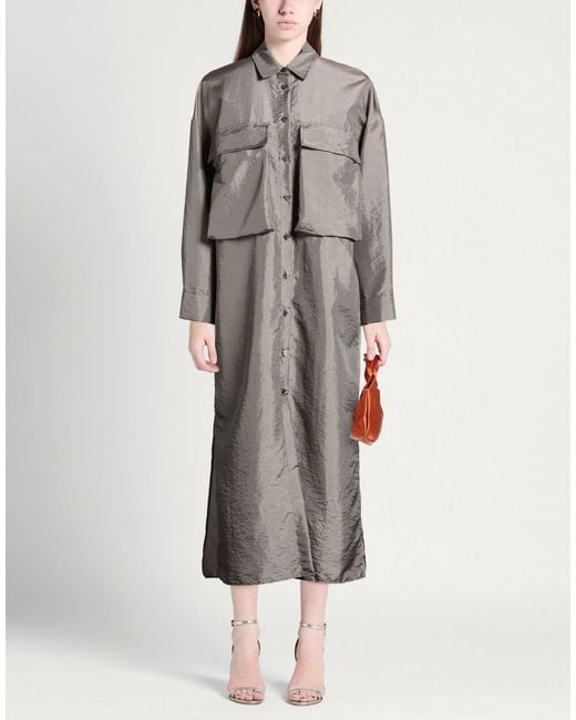 AVN Gray Midi Dress Polyamide, Polyester