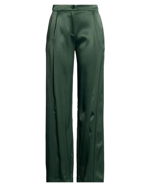 Patrizia Pepe Green Dark Pants Viscose, Elastane