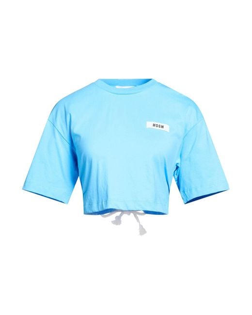 MSGM Blue T-Shirt Cotton
