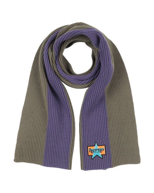 Herno Blue Military Scarf Wool
