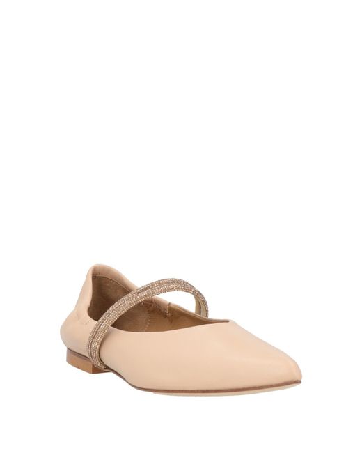 Anna F. Natural Blush Ballet Flats Leather