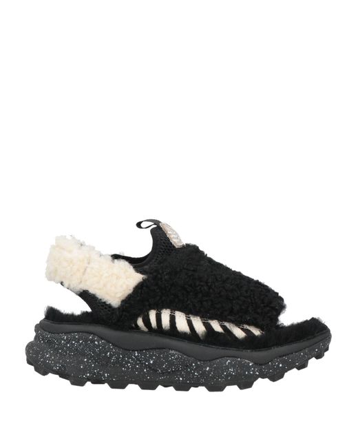 Flower Mountain Black Sandals