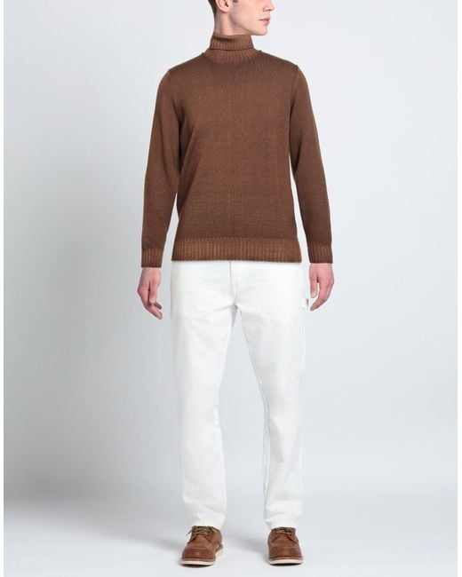 FILIPPO DE LAURENTIIS Brown Turtleneck Merino Wool for men