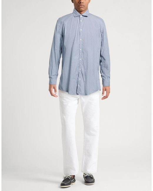 Massimo Alba Blue Shirt Cotton for men