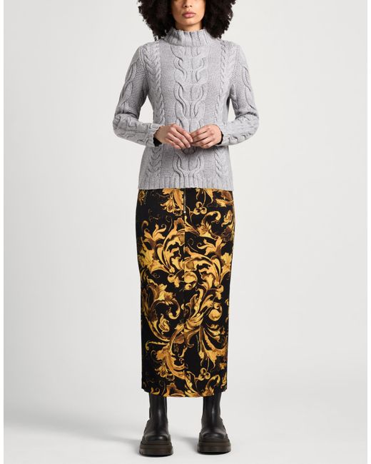 Versace Jeans Couture Orange Maxi Skirt Polyester, Elastane