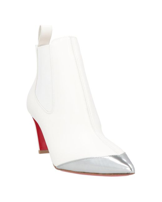 Christian Louboutin White Ankle Boots