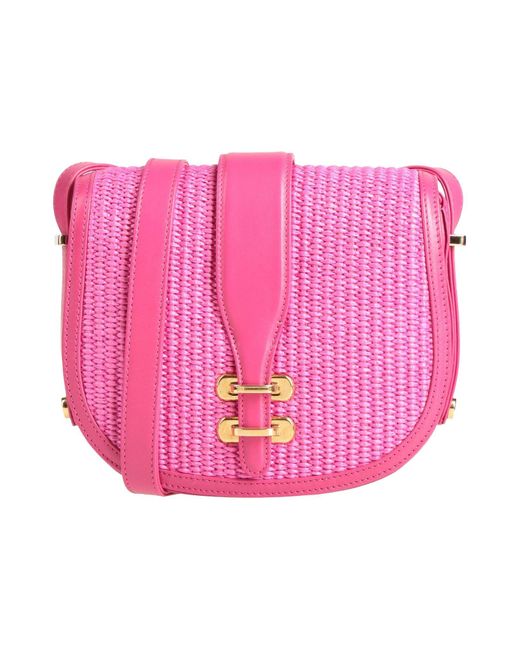 Alberta Ferretti Pink Fuchsia Cross-Body Bag Textile Fibers, Leather