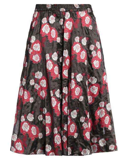 Essentiel Antwerp Red Dark Midi Skirt Polyester