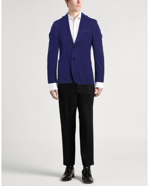 Tombolini Blue Blazer Cotton, Polyamide for men