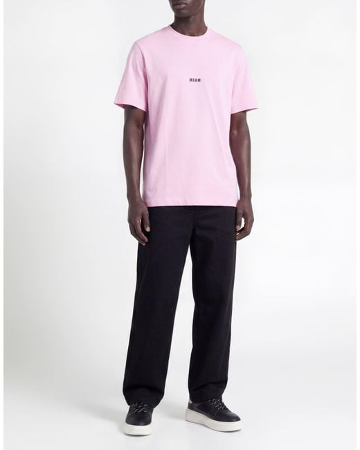 MSGM Pink T-Shirts for men