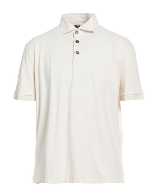 Tombolini White Cream Polo Shirt Cotton, Elastane for men