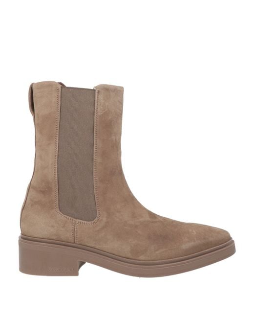 Calvin Klein Brown Khaki Ankle Boots Leather