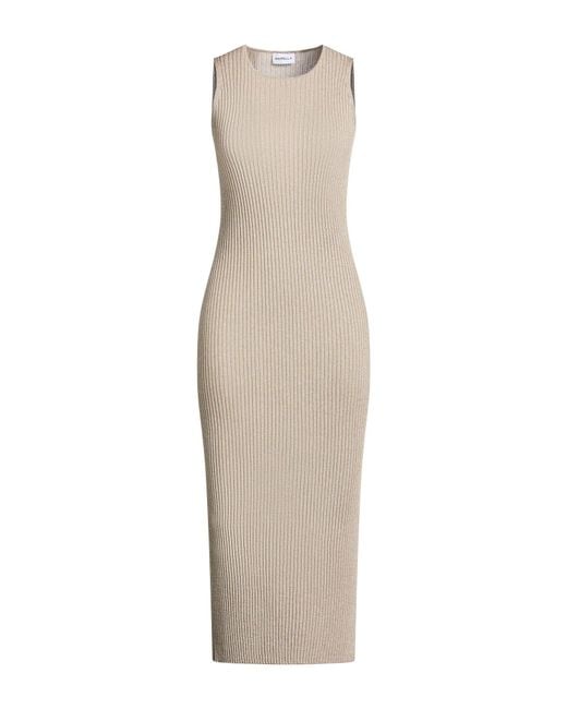 Marella Natural Midi Dress Viscose, Metallic Fiber, Polyamide