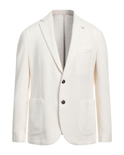L.b.m. 1911 White Blazer Cotton, Polyester for men
