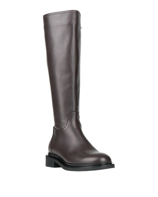 GLAM SHOES Brown Dark Boot Leather