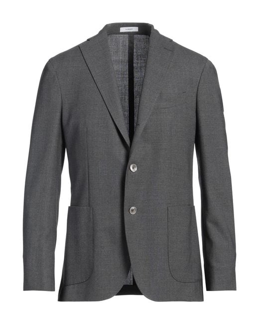 Boglioli Gray Charcoal Blazer Virgin Wool for men