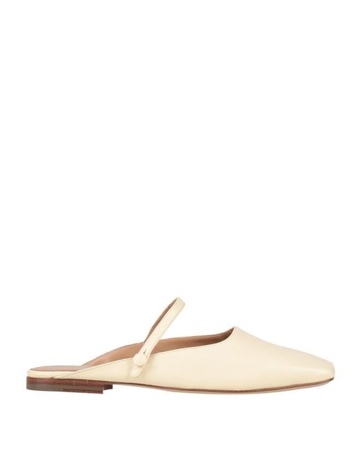 Mansur Gavriel White Ivory Mules & Clogs Leather