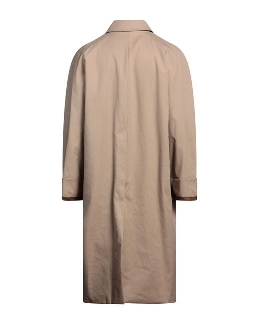 Fendi Natural Camel Overcoat & Trench Coat Cotton, Calfskin for men