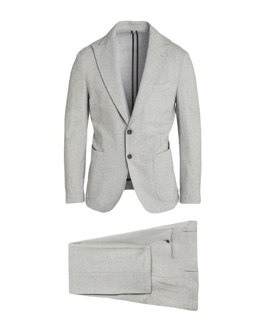 MULISH Gray Light Suit Polyester, Viscose, Elastane for men