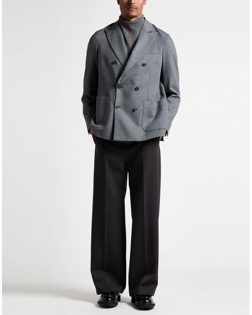 Brooksfield Gray Blazer Wool, Polyester, Elastane for men