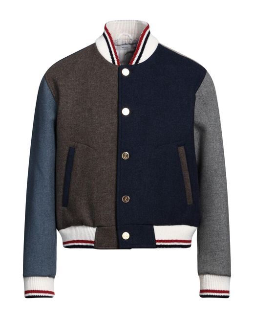 Thom Browne Blue Jacket Wool, Cashmere for men