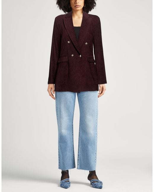 Kaos Purple Burgundy Blazer Viscose, Cotton, Polyamide