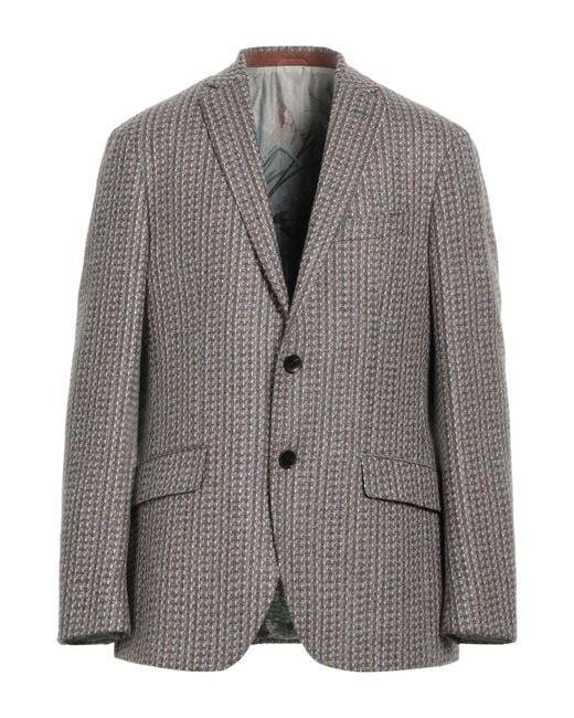 Etro Gray Blazer Wool for men