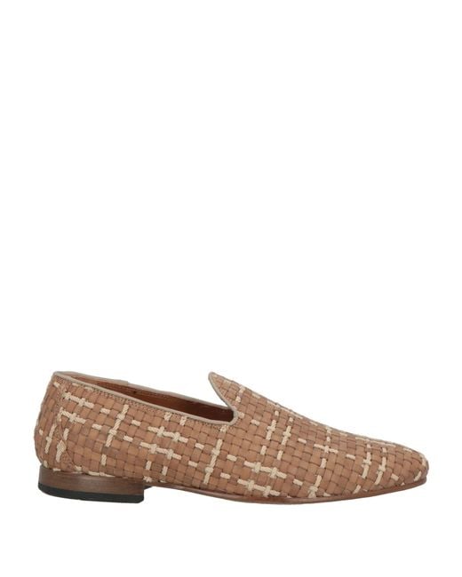 Giovanni Conti Brown Loafers Leather, Textile Fibers for men