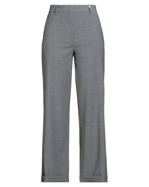 Myths Gray Pants Wool, Polyester, Elastane