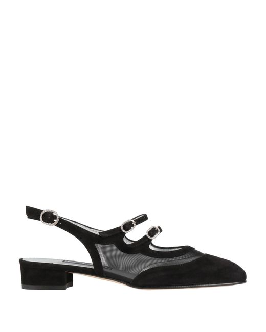 CAREL PARIS Black Pumps Leather, Textile Fibers