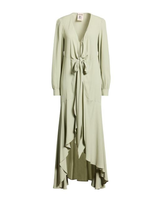 Semicouture Green Maxi Dress Acetate, Silk