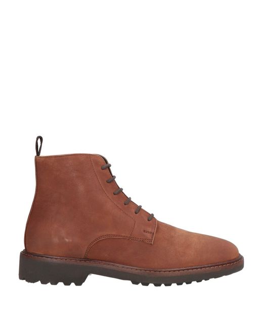 Geox Brown Leather Lace-up Ankle Boots for men