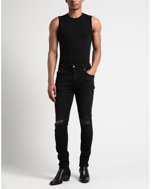 Represent Black Jeans Cotton, Elastane for men