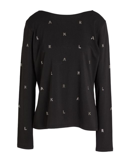 Karl Lagerfeld Black Karl Cares Top Organic Cotton, Elastane