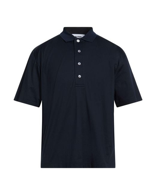 Alpha Studio Blue Midnight Polo Shirt Cotton for men