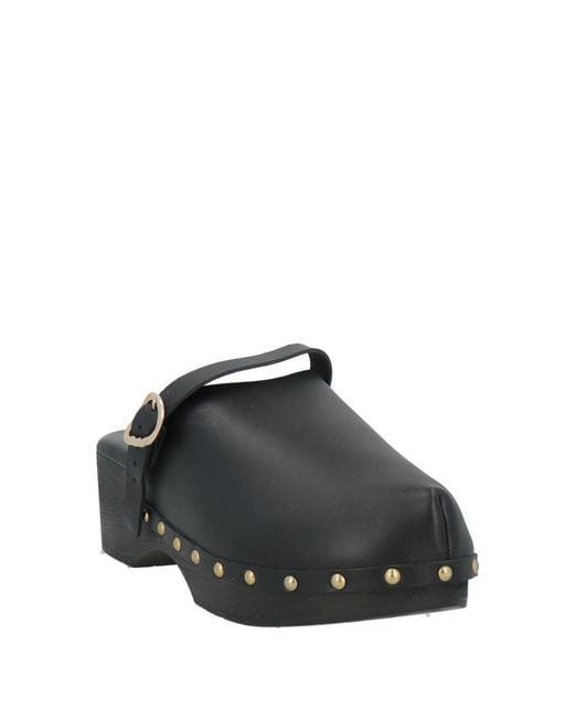 Ancient Greek Sandals Black Mules & Clogs Leather
